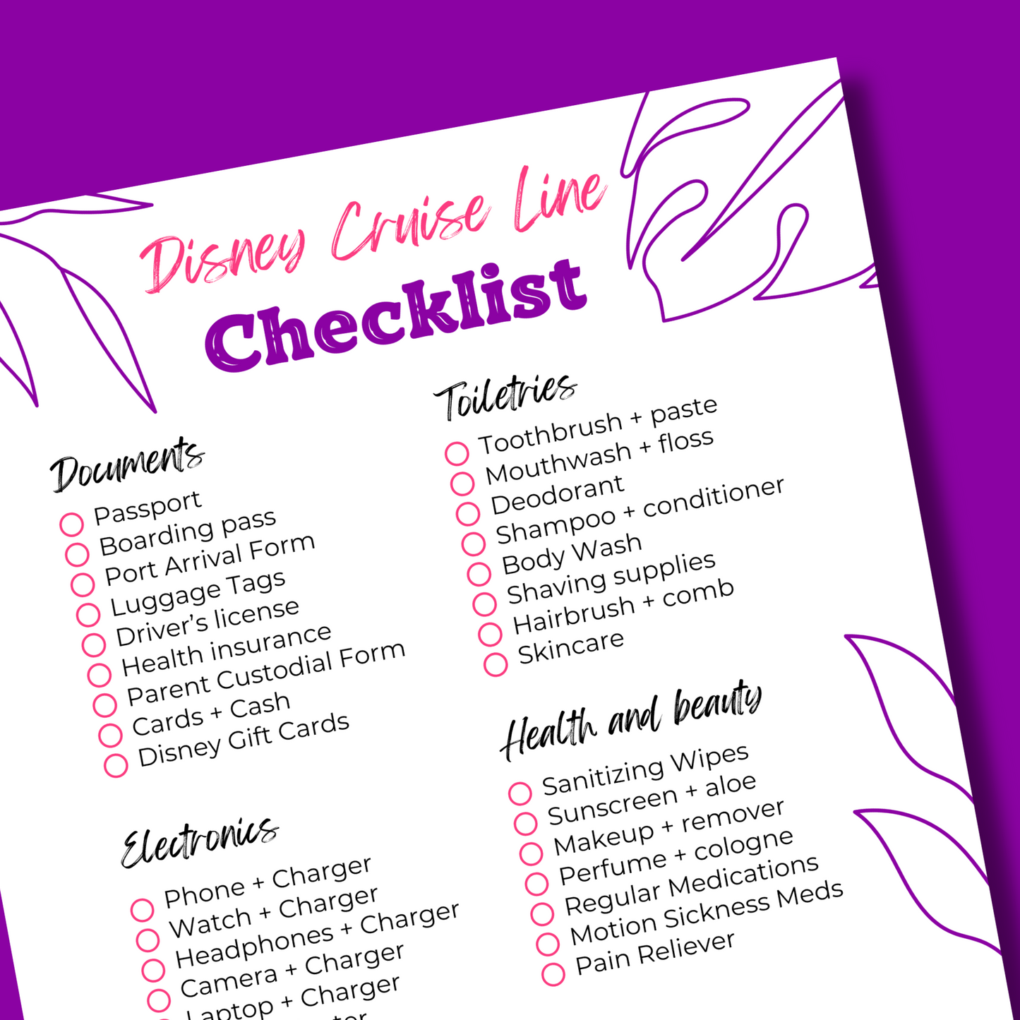 Disney Cruise Line Packing List