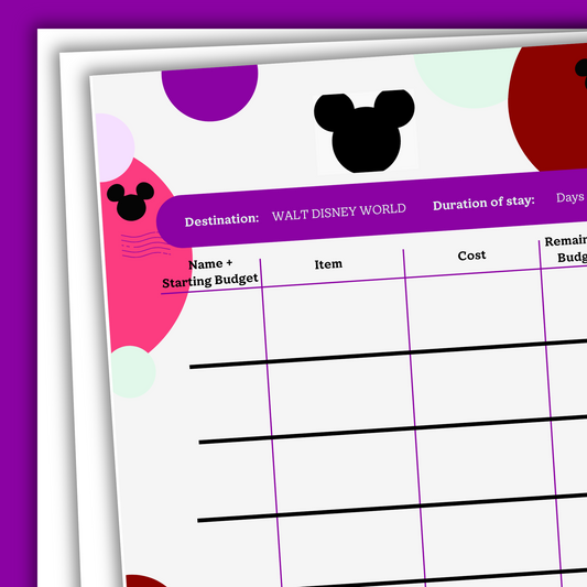 Walt Disney World Budget Trackers